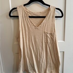 Elegant Beige Sleeveless Tank Top